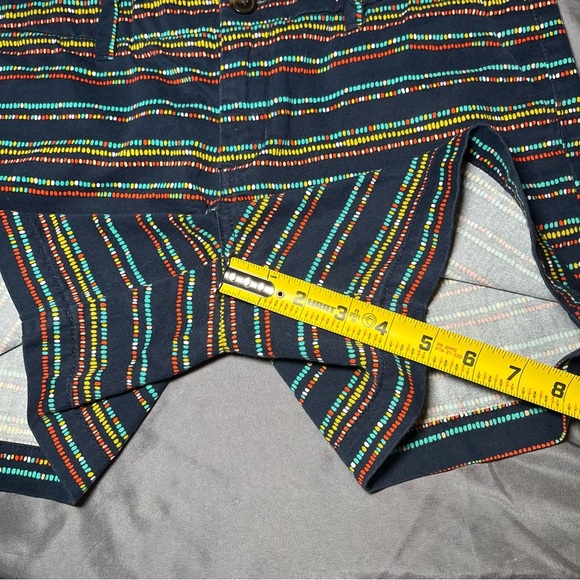 Merona Women’s Navy Red Teal Striped Chino Shorts, size 6, colorful - Picture 3 of 12